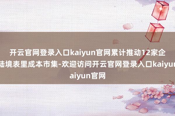 开云官网登录入口kaiyun官网累计推动12家企业登陆境表里成本市集-欢迎访问开云官网登录入口kaiyun官网